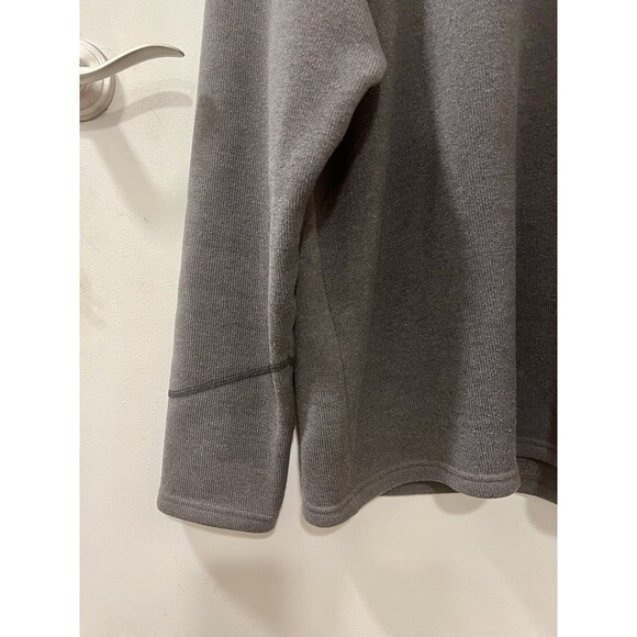 Columbia Men's LG Gray Soft Sweater Knit Fleece Lined Long Sleeve 1/4 Zip Shirt - Picture 7 of 10